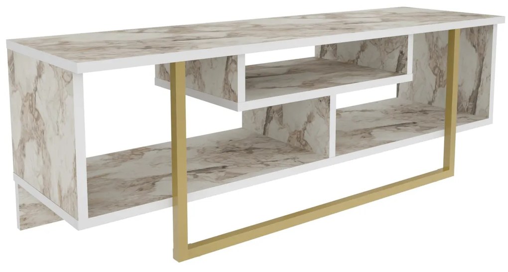 Móvel TV Asal – Branco/Dourado – 120 cm x 35,2 cm x 40,2 cm