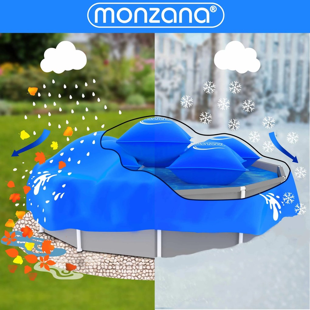 Conjunto de 6 almofadas para apoiar a cobertura da piscina 120x120cm -20°C azuis