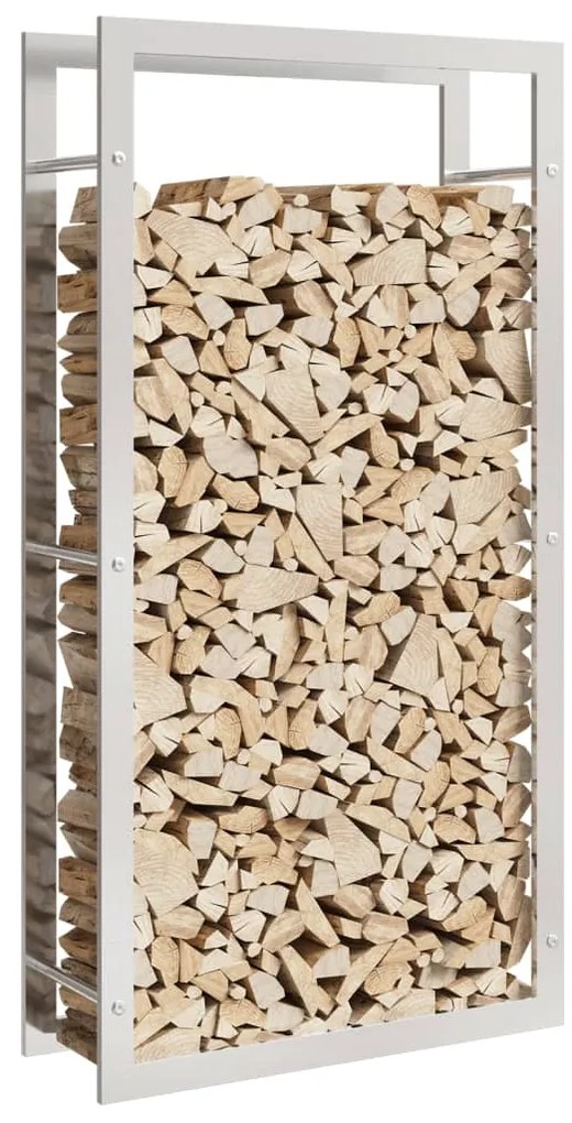 Suporte para lenha 80x28x154 cm aço inoxidável