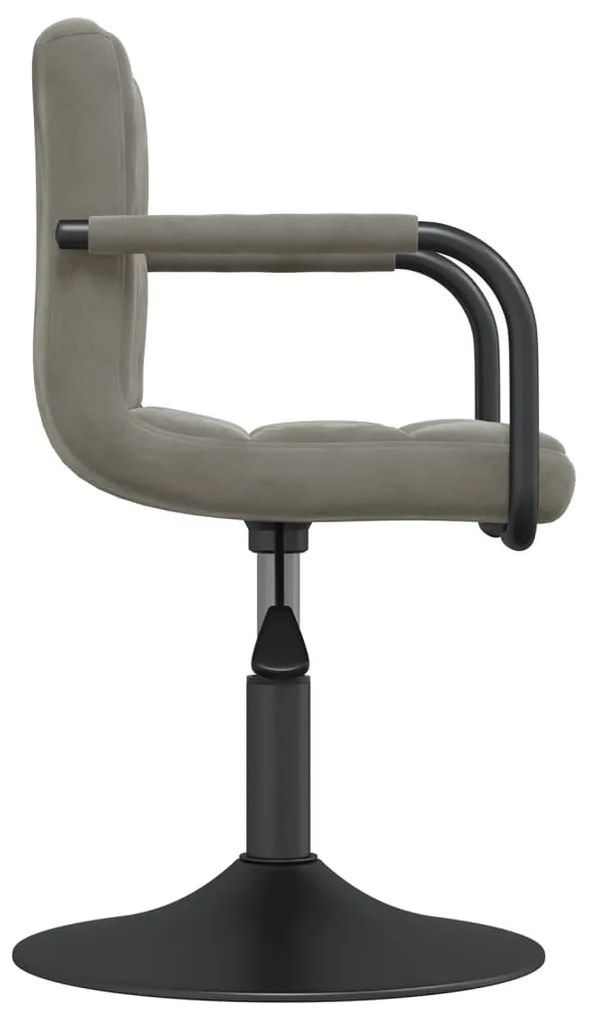Cadeiras de jantar giratórias 4 pcs veludo cinzento-claro