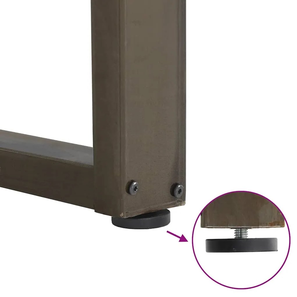 Pés para mesa de jantar em formato de U, 3 peças, aço natural, 80x(72-