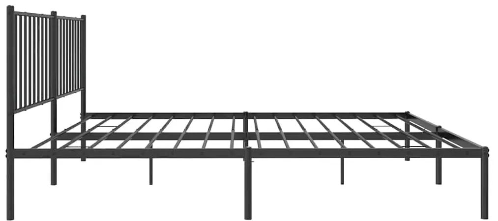 Estrutura de cama em metal com cabeceira 150x200 cm preto