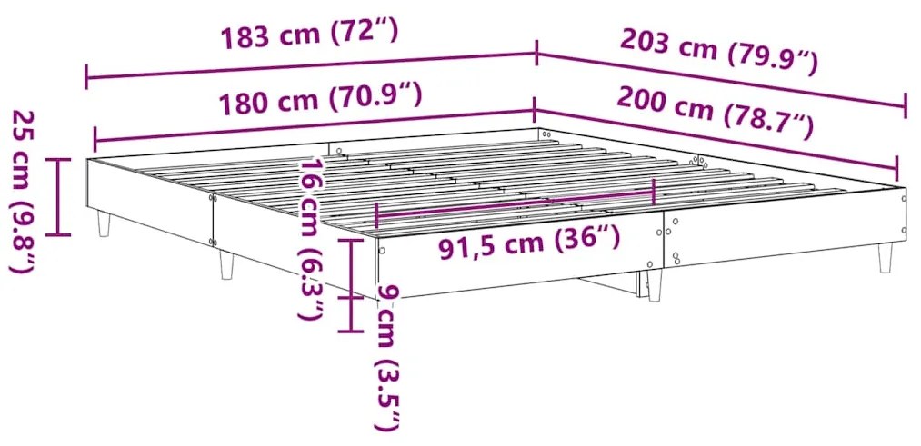Estrutura de cama sem colchão 180x200 cm branco