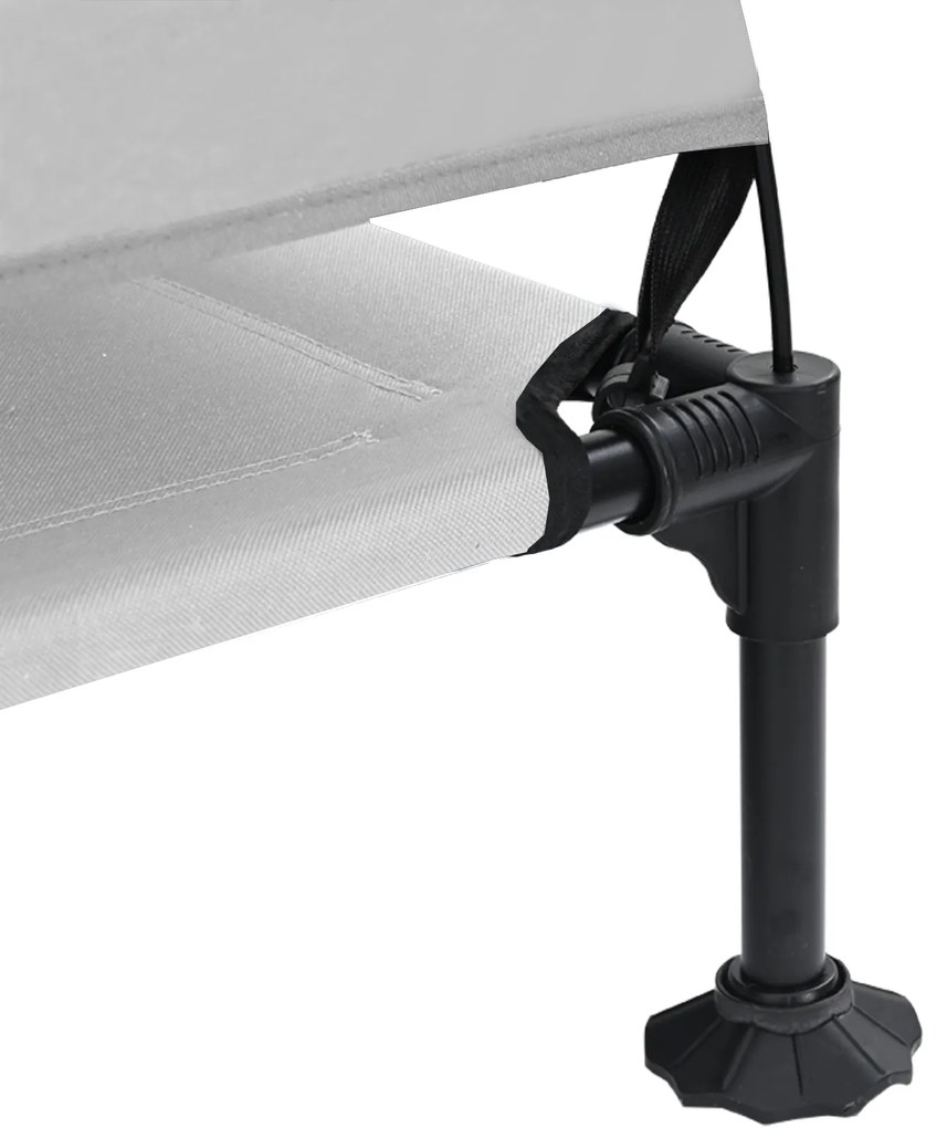 Cama Elevada para Cães com Toldo Removível Cinza Prateado XL Aço