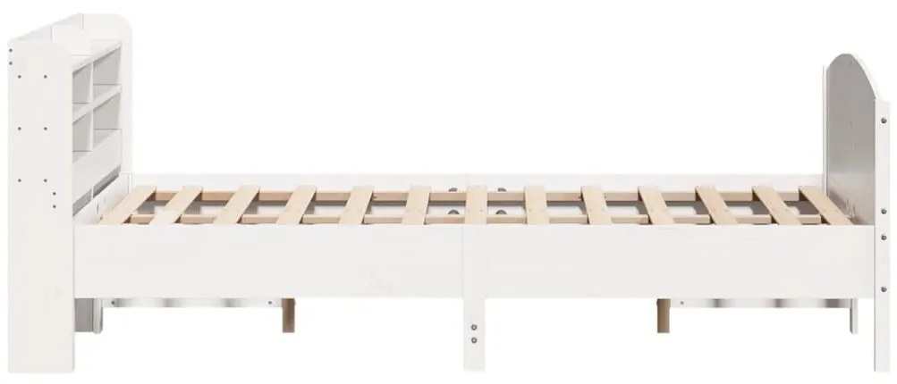 Cama sem colchão 140x200 cm madeira de pinho maciça branco
