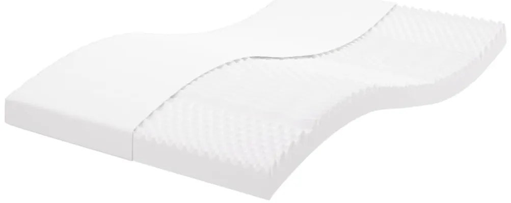 Colchão de espuma 140x200 cm 7 zonas dureza 20 ILD branco