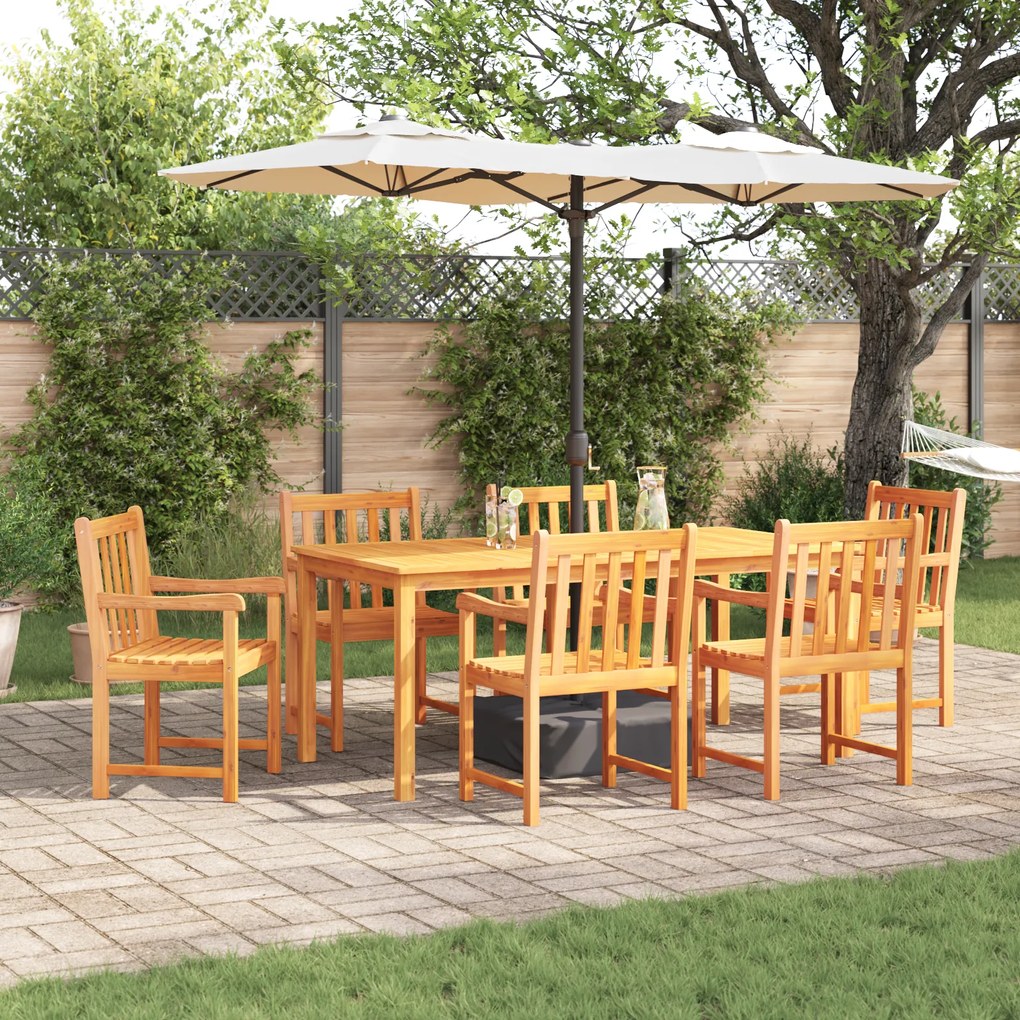 Conjunto de Jantar para o Jardim vidaXL de 7 Peças em Madeira Sólida de Acácia