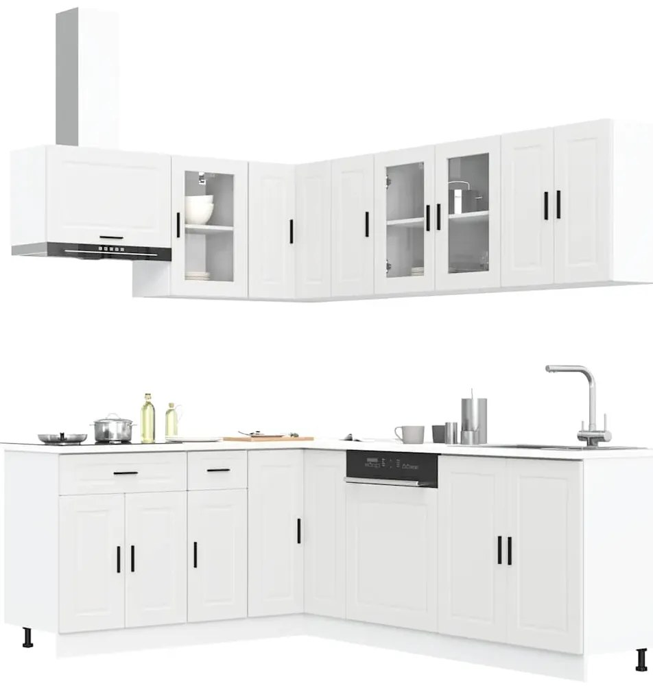 vidaXL 11 peças armário de cozinha conjunto Porto branco