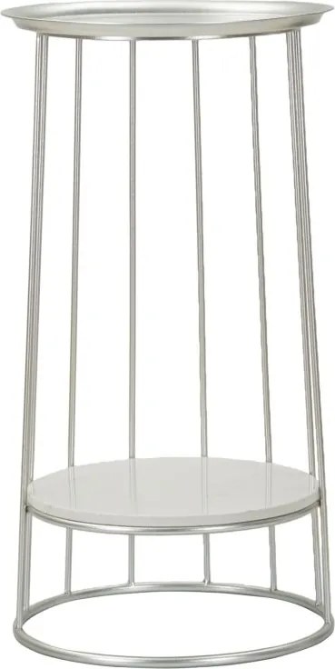 MESA DE APOIO TOWERY Ø 40X76 CM PRATEADA