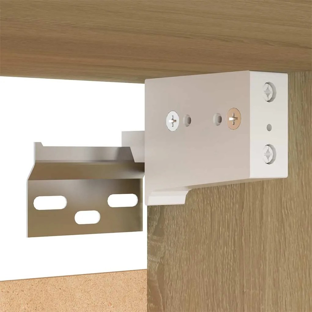 Móveis de TV 2 pcs derivados madeira branco e carvalho sonoma