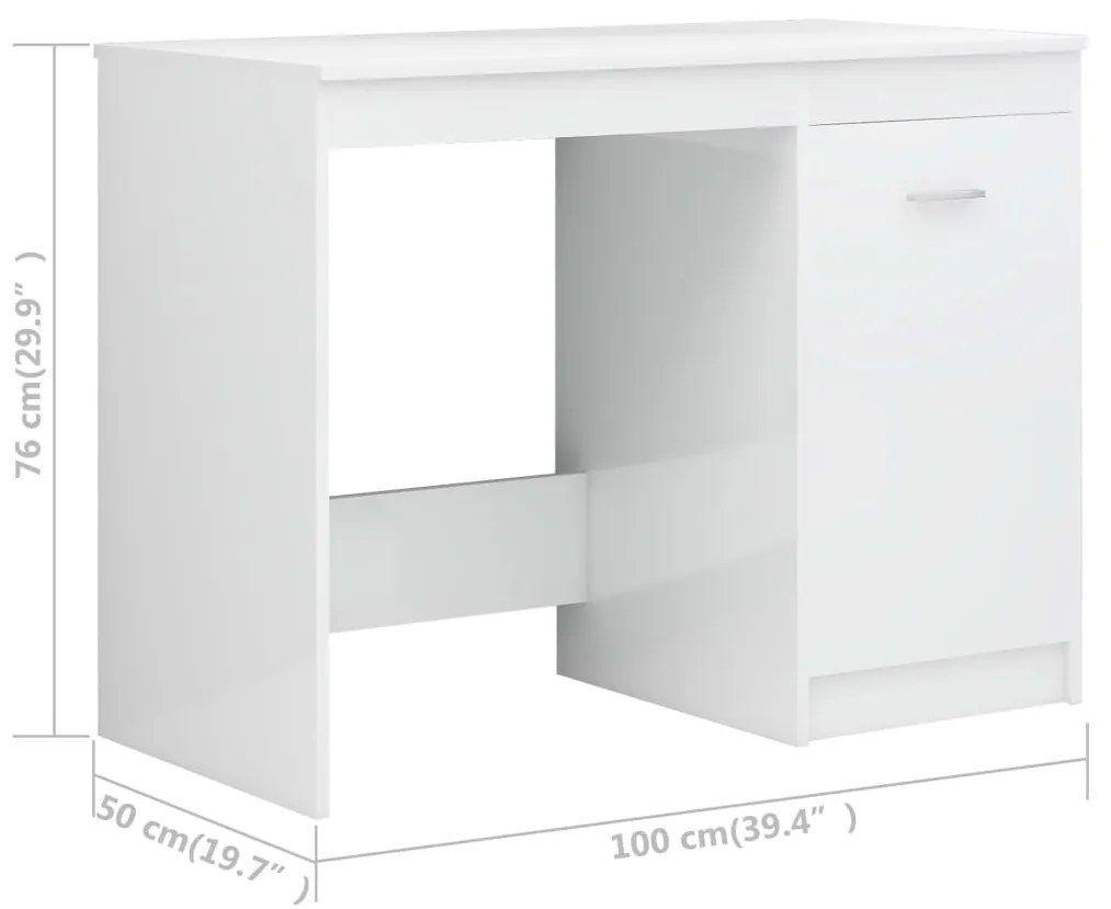 Secretária Hommy de 140cm - Branco Brilhante - Design Moderno