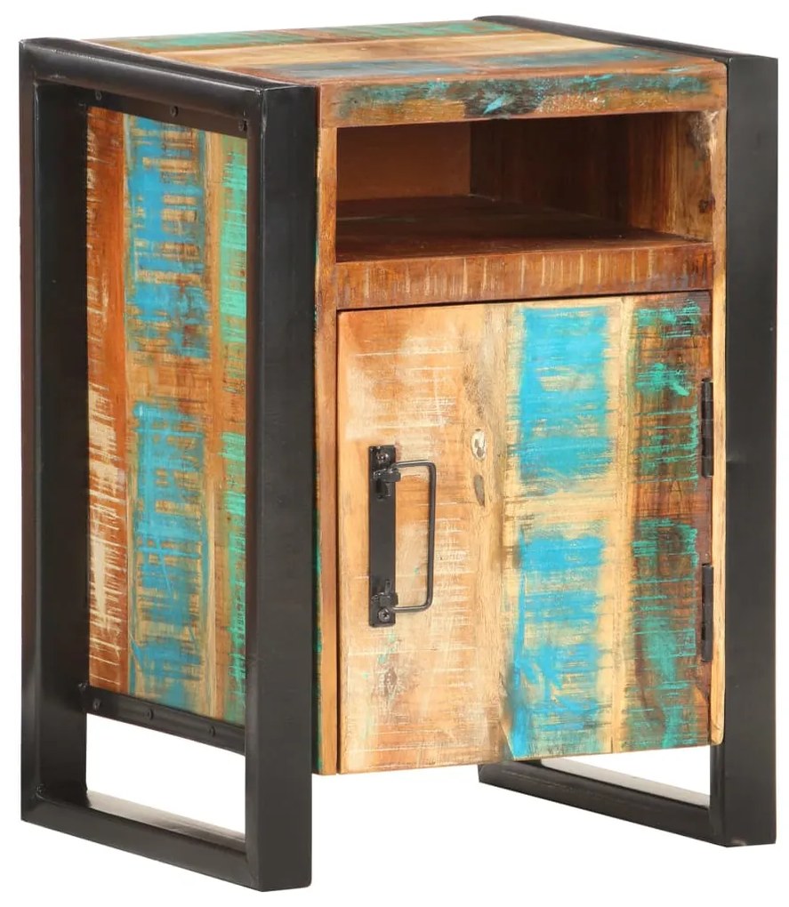 Mesa de cabeceira 40x35x55 cm madeira recuperada maciça