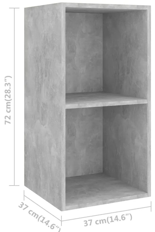 Armários de parede para TV 4pcs derivados madeira cinza cimento