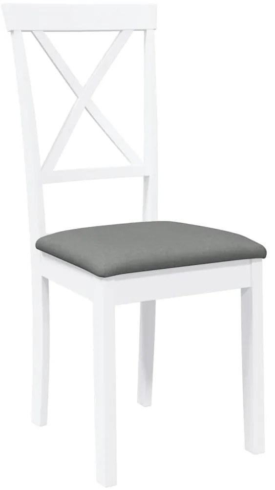 Cadeiras de jantar com almofadões 2 pcs madeira maciça branco