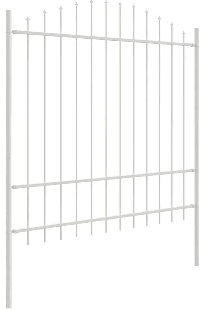 Cerca de Jardim com topo arqueado - Branca, 11,9 x 1,75 m, Feita de Aç