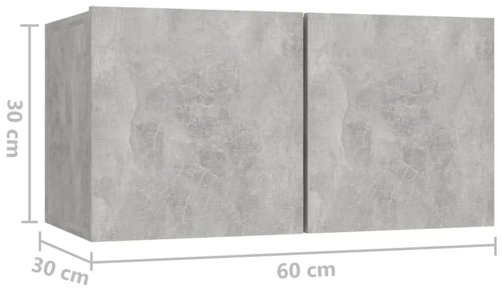 8 pcs conjunto de móveis de TV derivados madeira cinza cimento