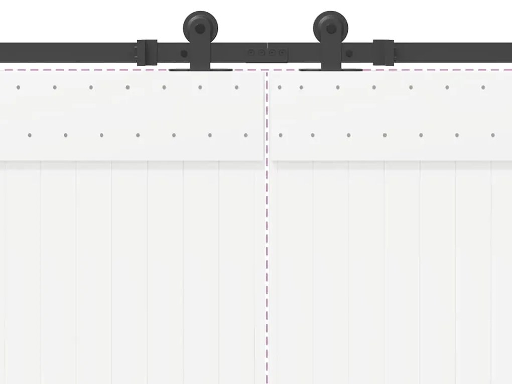 Kit de ferragens para porta deslizante 305 cm aço preto