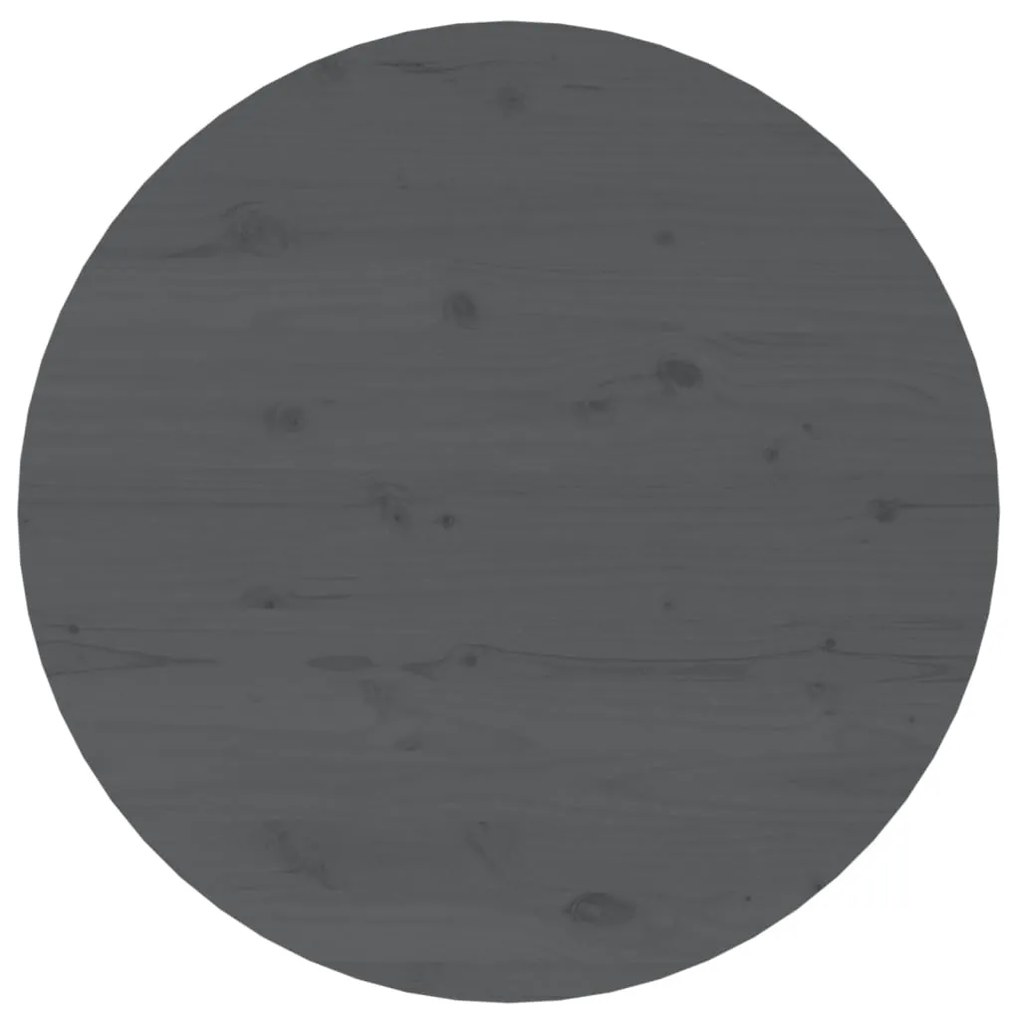 Mesa de centro Ø 55x45 cm madeira de pinho maciça cinzento