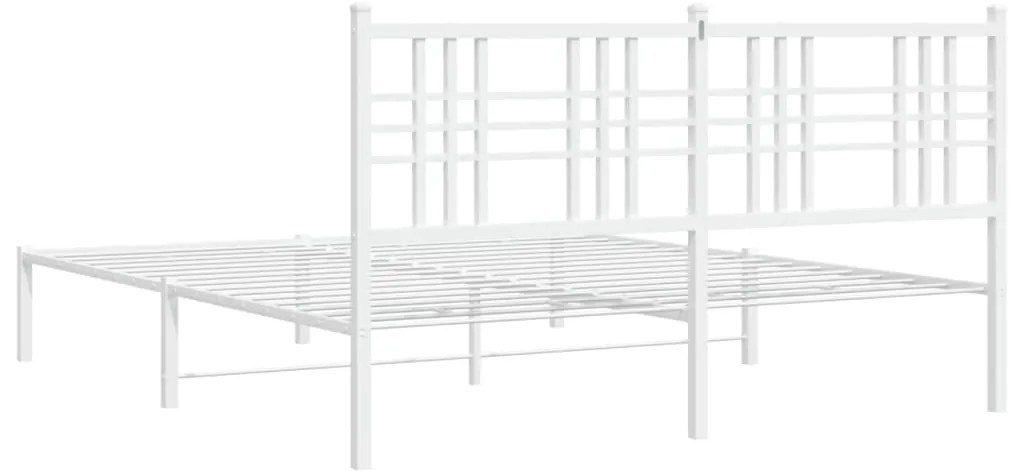 Estrutura de cama com cabeceira 150x200 cm metal branco