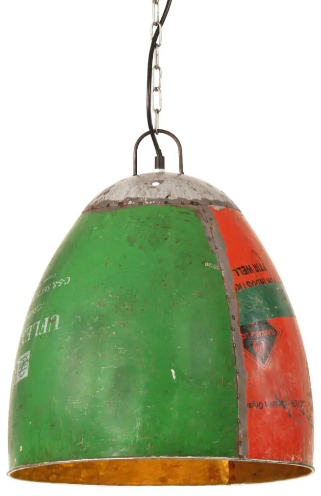 Candeeiro suspenso industrial redondo 25W 42 cm E27 multicor