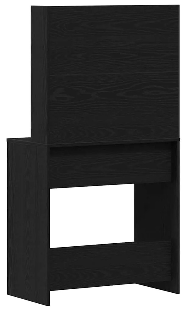 Mesa de Maquiagem em Carvalho Preto com Espelho - 74,5 x 40 x 141 cm