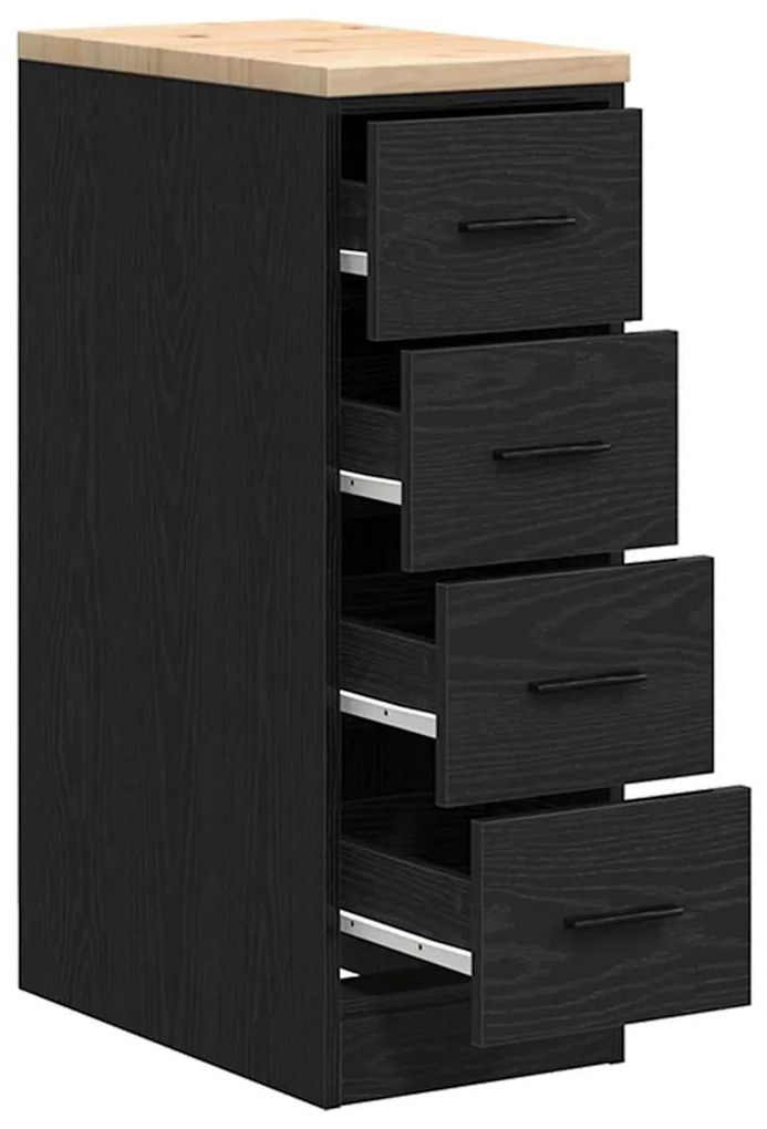 Armário de arrumação de garagem Preto 30x51x85 cm