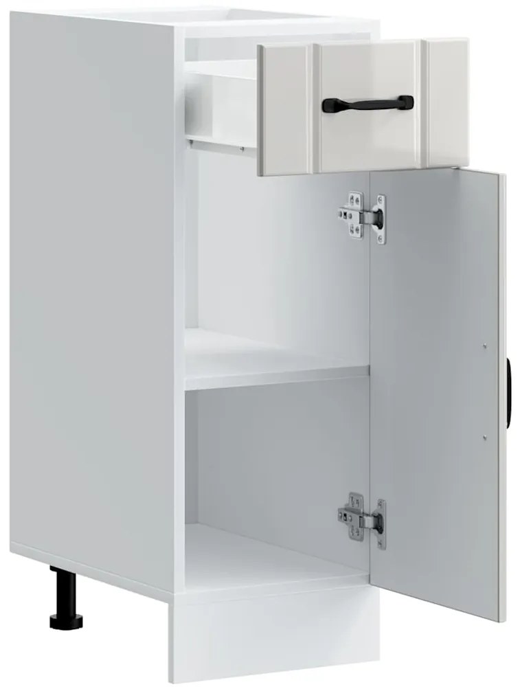 Armário de cozinha baixo Lucca deriv. madeira branco brilhante