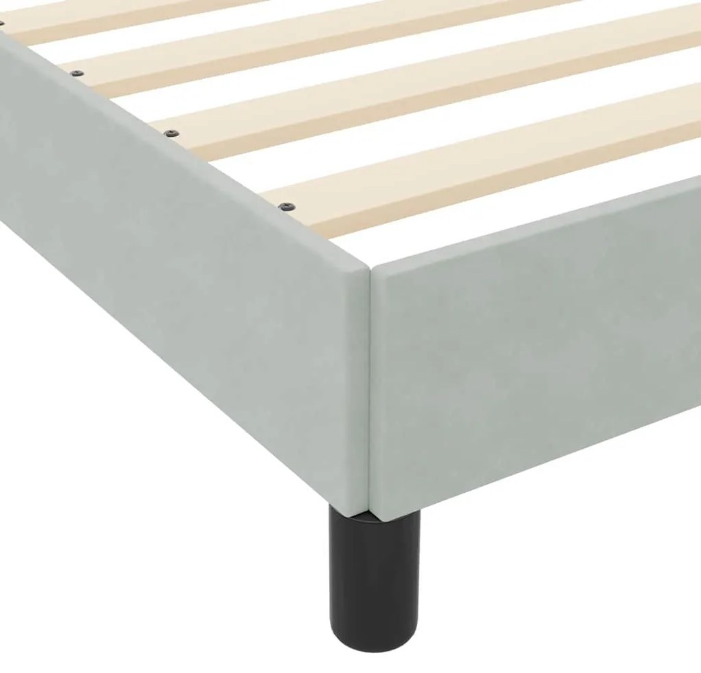 Cama box spring com colchão Cinzento-claro 90 x 190 cm Veludo