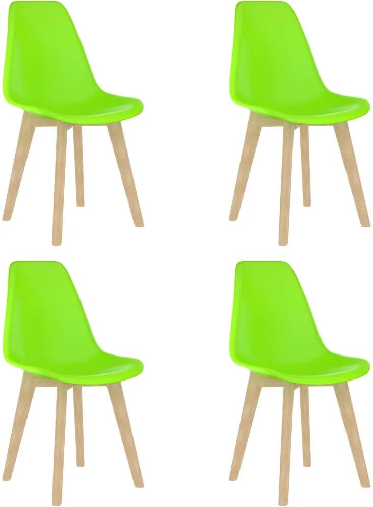 Cadeiras de jantar 4 pcs plástico verde