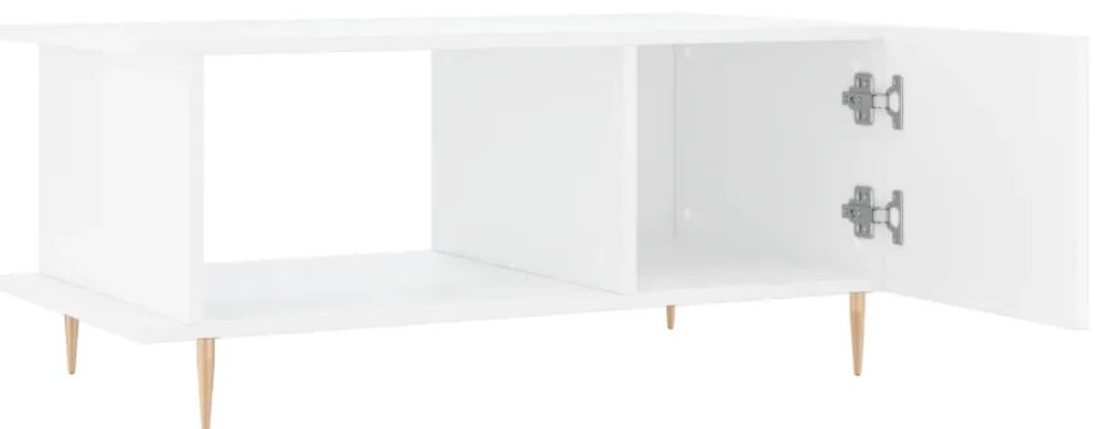 Mesa de centro 90x50x40 cm madeira processada branco brilhante