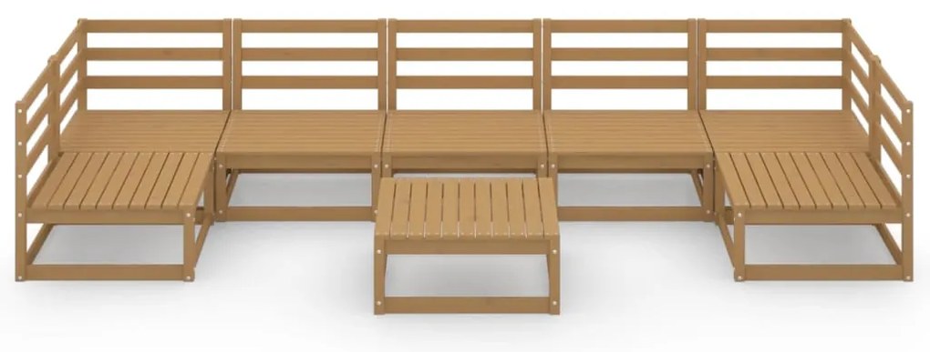 8 pcs conjunto lounge de jardim pinho maciço