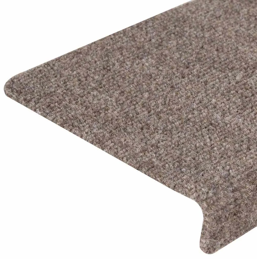 Tapetes de escada autoadesivos 30 pcs 65x21x4 cm creme
