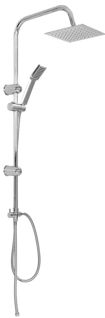 Conjunto de duche com chuveiro fixo e de mão aço inoxidável