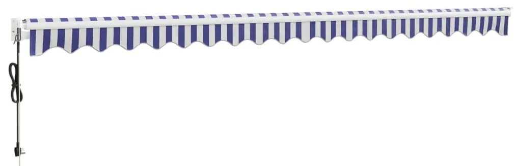 Toldo retrátil automático 5x3 m azul e branco