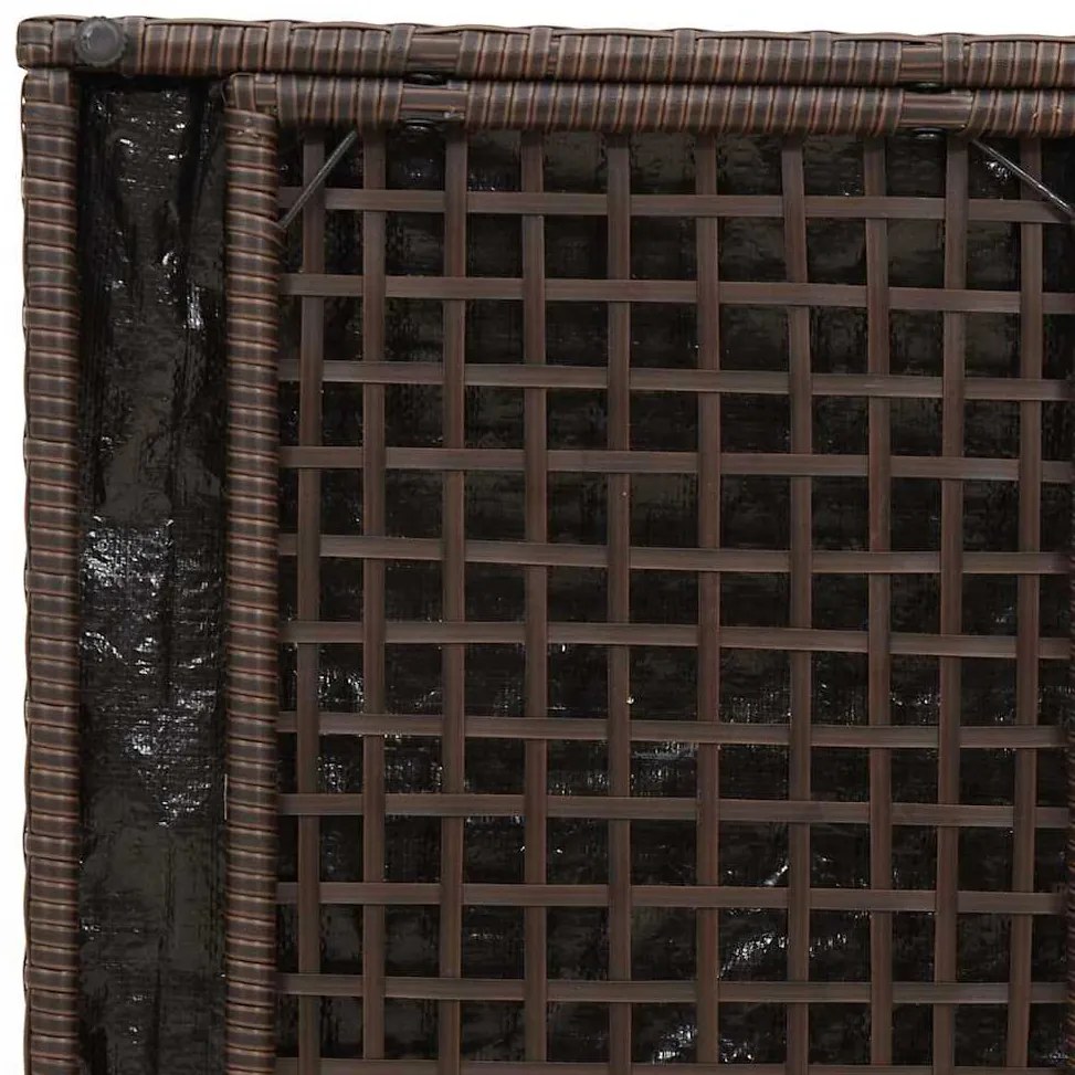 Caixa de Armazenamento Externa Marrom e Creme Rattan Médio