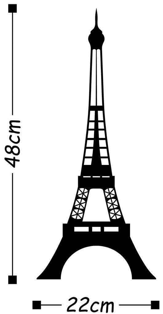 Acessório Decorativo de Parede Metal-100 – Preto – 22 x 48 cm