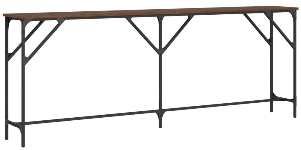 Mesa consola 200x29x75 cm derivados madeira carvalho castanho