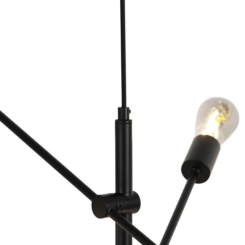 LED Candeeiro pendente industrial inteligente preto com 6 lâmpadas WiFi ST64 - Sydney Industrial,Moderno,Design