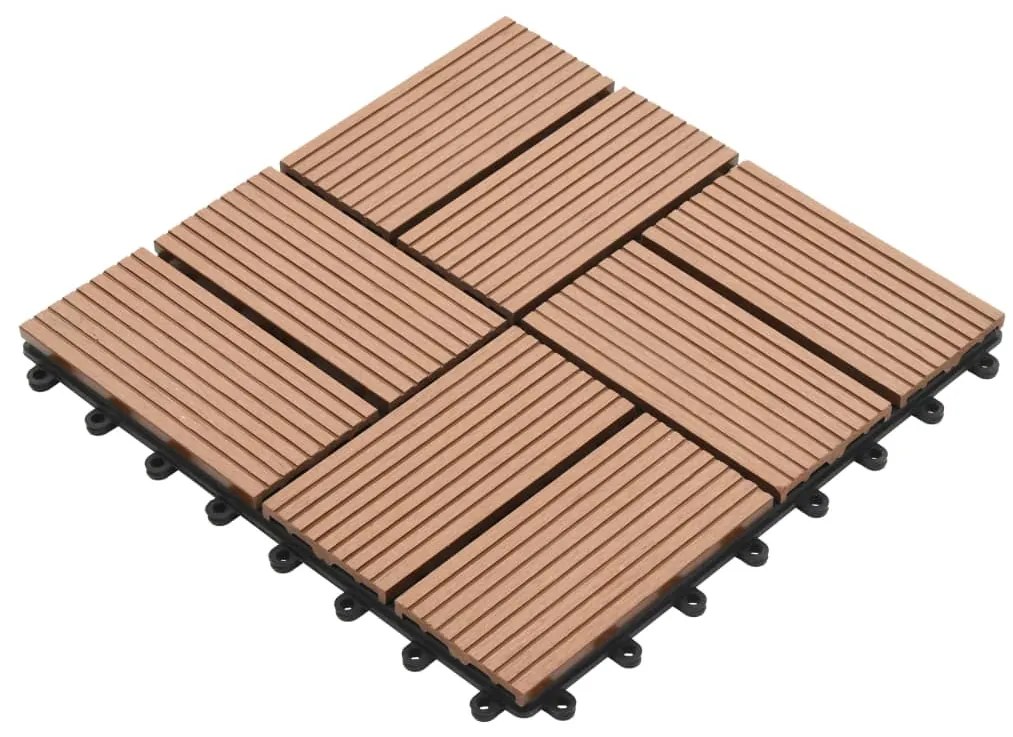 Ladrilhos de pavimento 11 pcs WPC 1m² 30x30 cm castanho