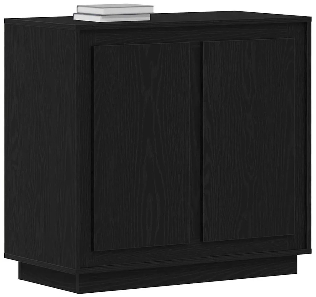 Buffet vidaXL Preto Carvalho 80x34x75 cm Madeira Engenharia