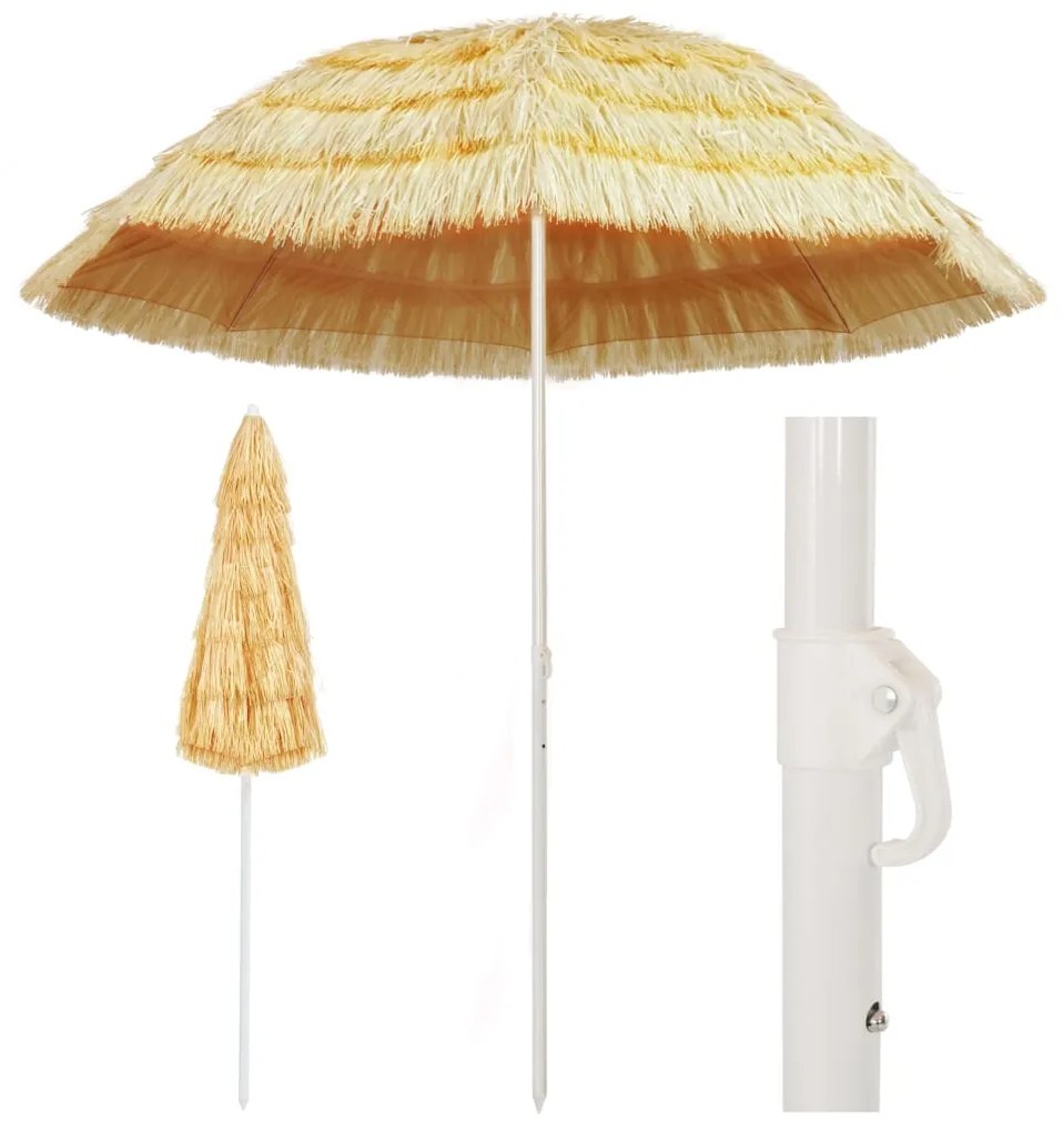 Guarda-sol de praia Natural 240 cm estilo havaiano
