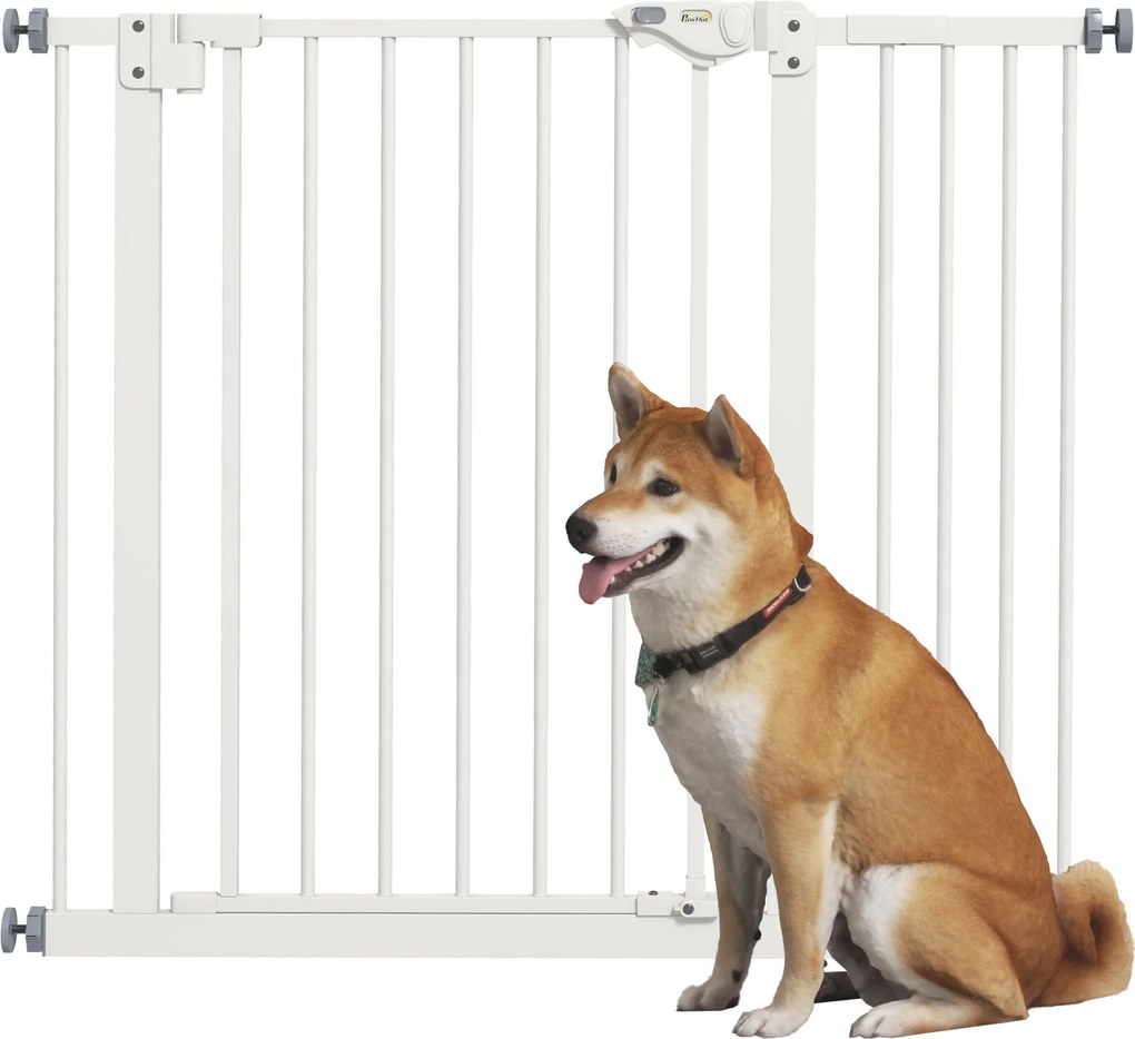 Barreira de segurança para animais Largura ajustável: 74-80/87 - 94 cm (com haste de ajuste) com fecho automático e sistema de dupla travagem, sem nec