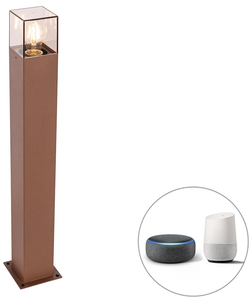LED Candeeiro de pé exterior inteligente castanho ferrugem 70 cm com Wi-Fi P45 - Dinamarca Industrial