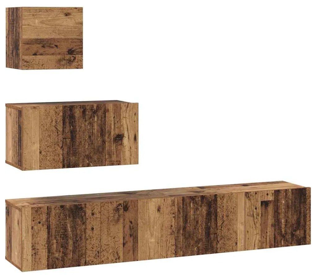 Conjunto de móvel de TV 4 pcs Madeira antiga 80 x 30 x 30 cm