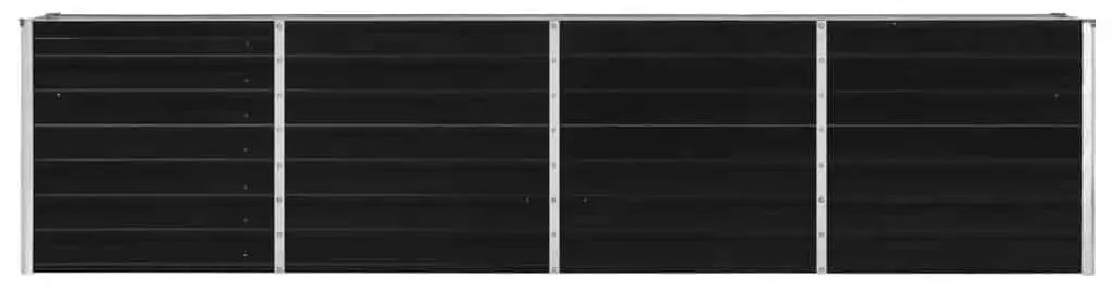 Canteiro jardim elevado 320x40x77 cm aço galvanizado antracite
