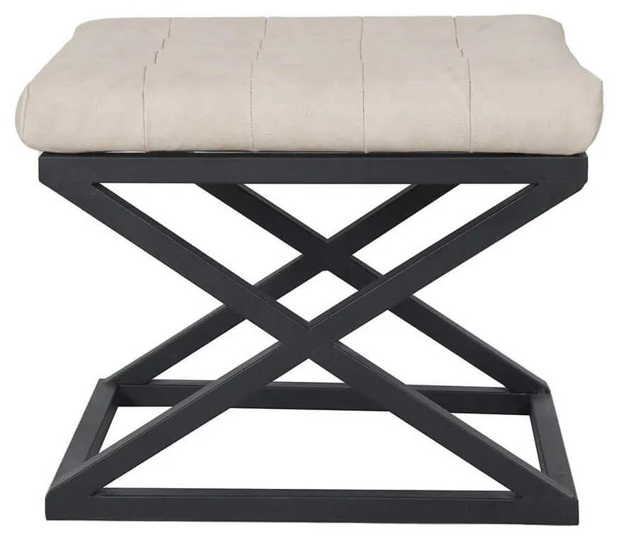 Pouffe Capraz – Preto e Branco – 50 cm x 42 cm x 40 cm