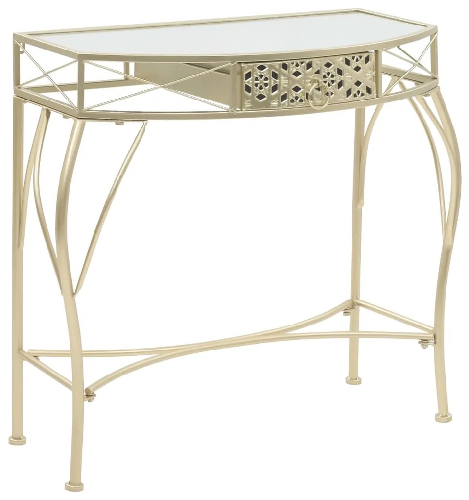 vidaXL Mesa de apoio de estilo francês metal 82x39x76 cm dourado