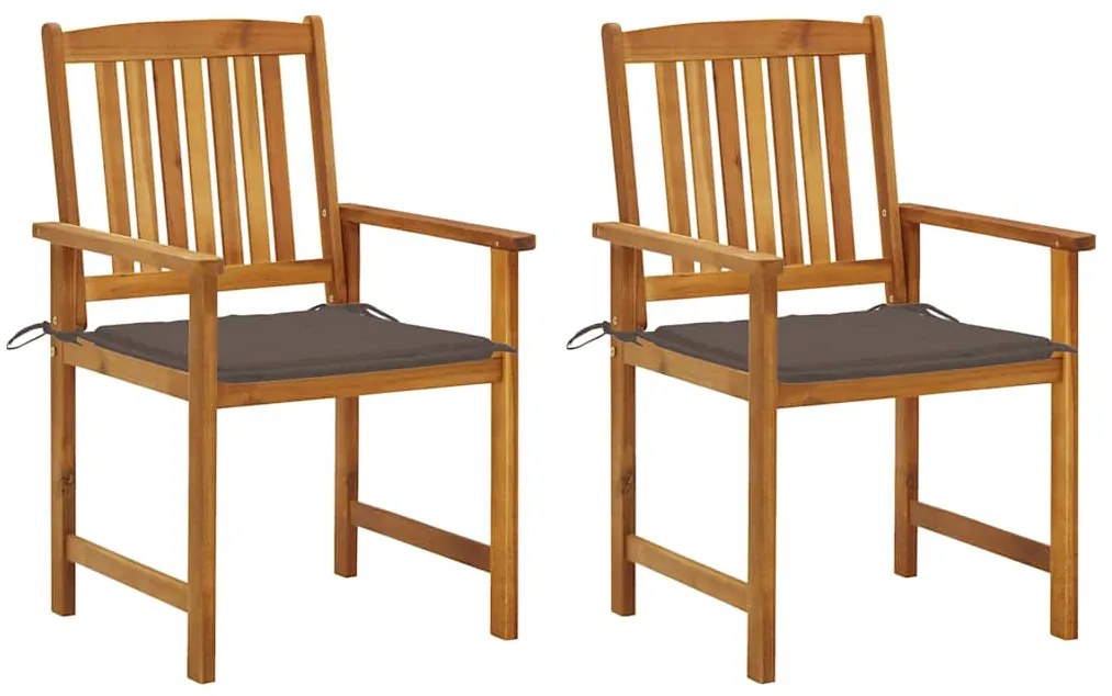 Cadeiras de jardim com almofadões 2 pcs acácia maciça