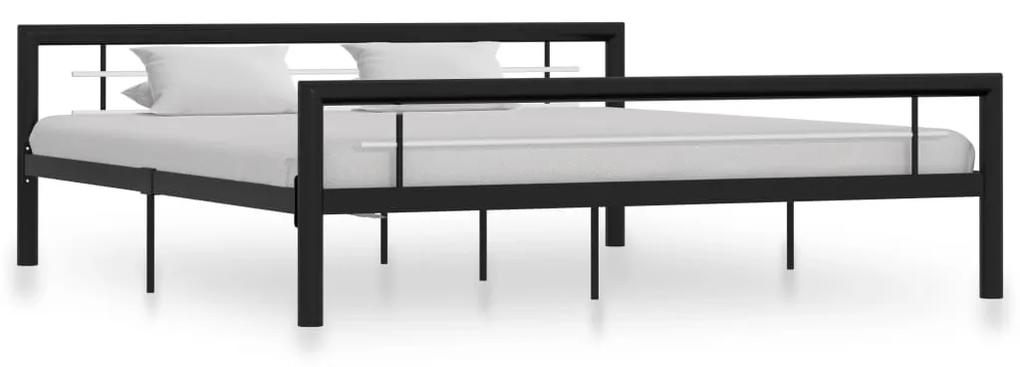 Estrutura de cama 180x200 cm metal preto e branco