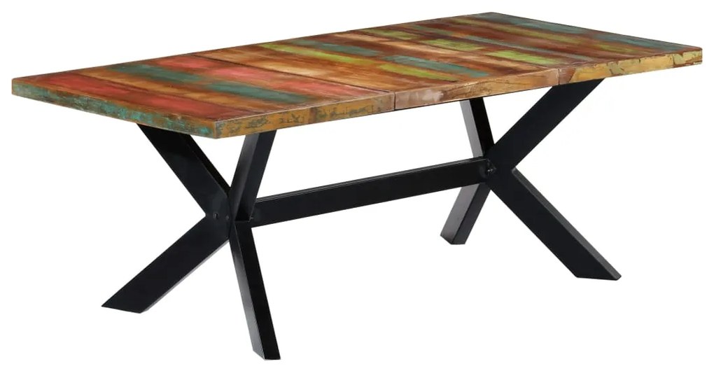 Mesa de jantar 200x100x75 cm madeira recuperada maciça